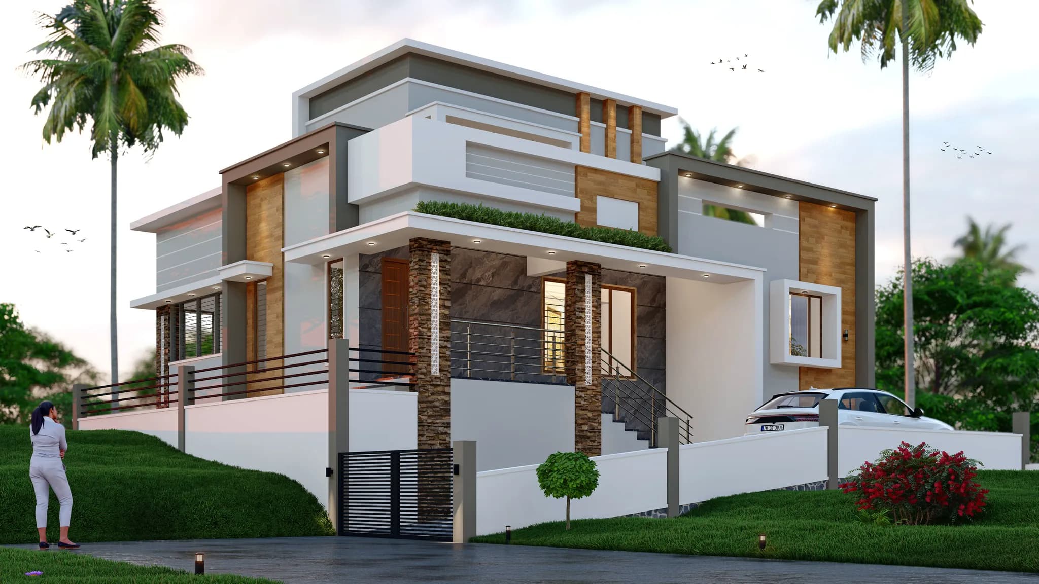 Recently completed residential villa built by Vijayasurya Builders